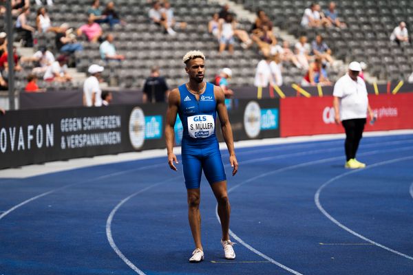 Steven Mueller (LG OVAG Friedberg-Fauerbach) waehrend der deutschen Leichtathletik-Meisterschaften im Olympiastadion am 26.06.2022 in Berlin